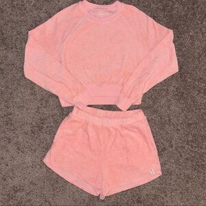 Kaveah girls peach terry cloth matching set size XL (14/16)